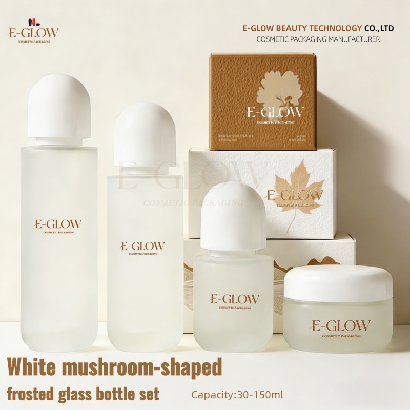 Luxury Skincare Packaging - 【Logo Custom】1Pcs Frosted Glass Cosmetic Set