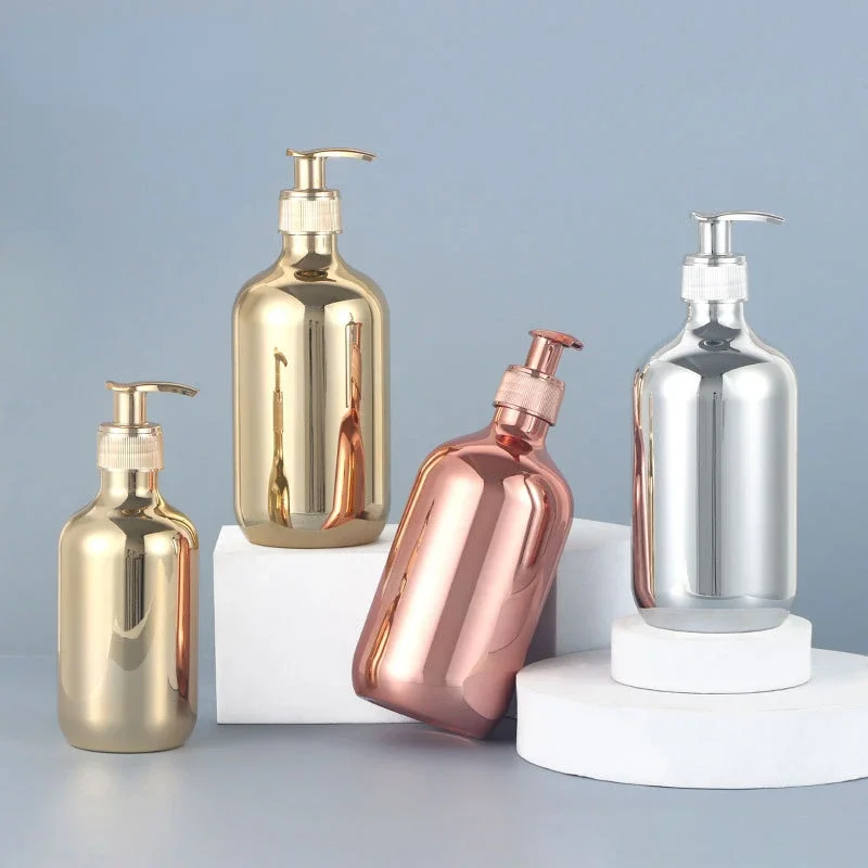 Luxury Skincare Packaging - 500ml Electroplating Gold Silver Rose Gold